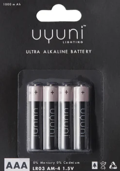 AAA Battery, 1,5V, 1000mAh - 4 pack