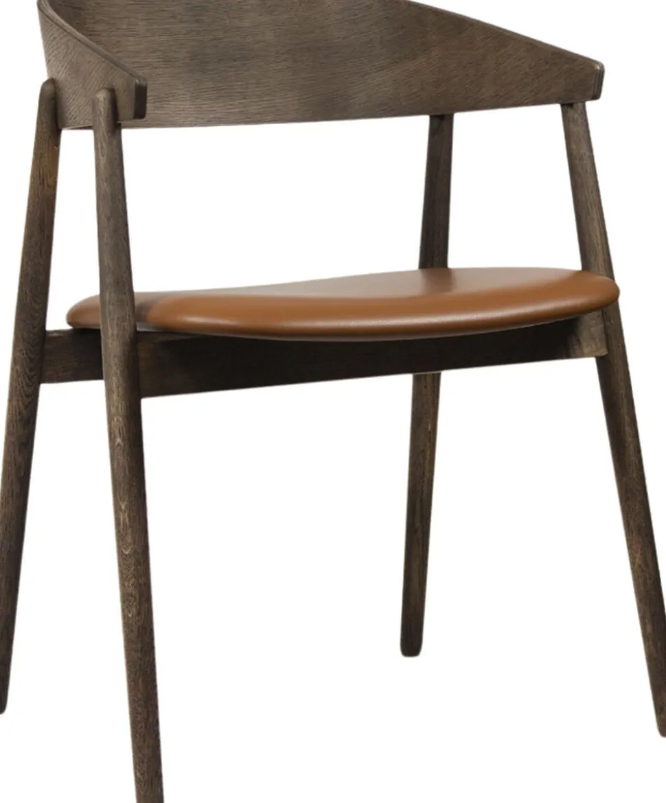 AC2 armchair, Smoked oak, Leather Cognac