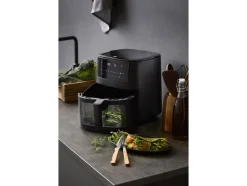 Airfryer m/vindue 1650 watt 6,5 liter Mat sort