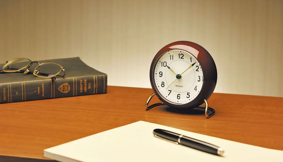 AJ Station bordur bordeaux/hvid, Ø 11 cm, alarm