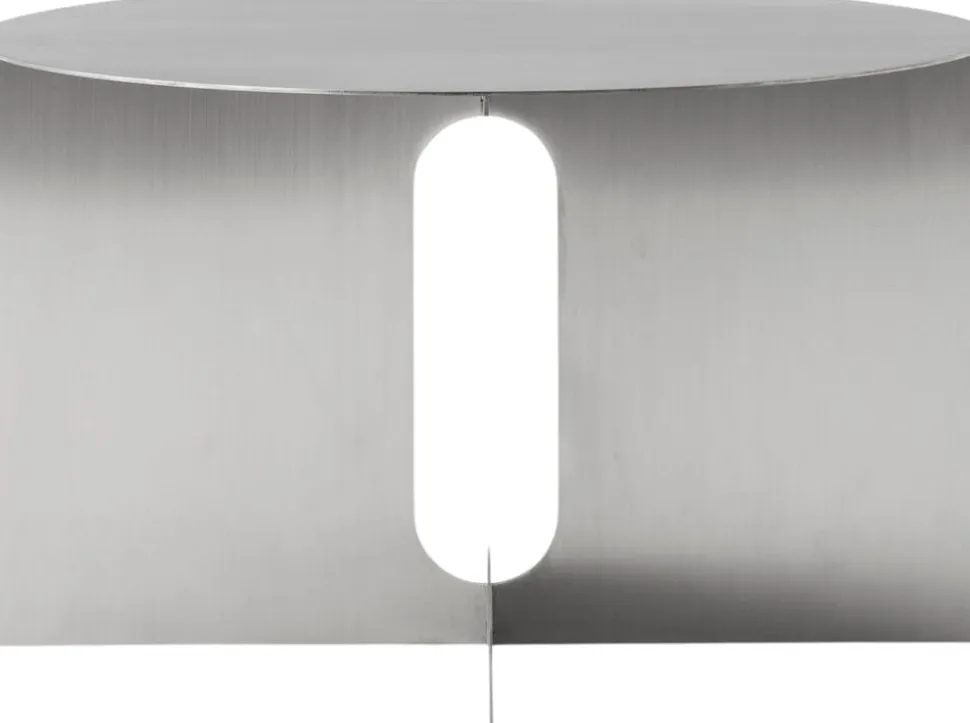 Androgyne Side Table, H38, Steel Base, Brushed Steel