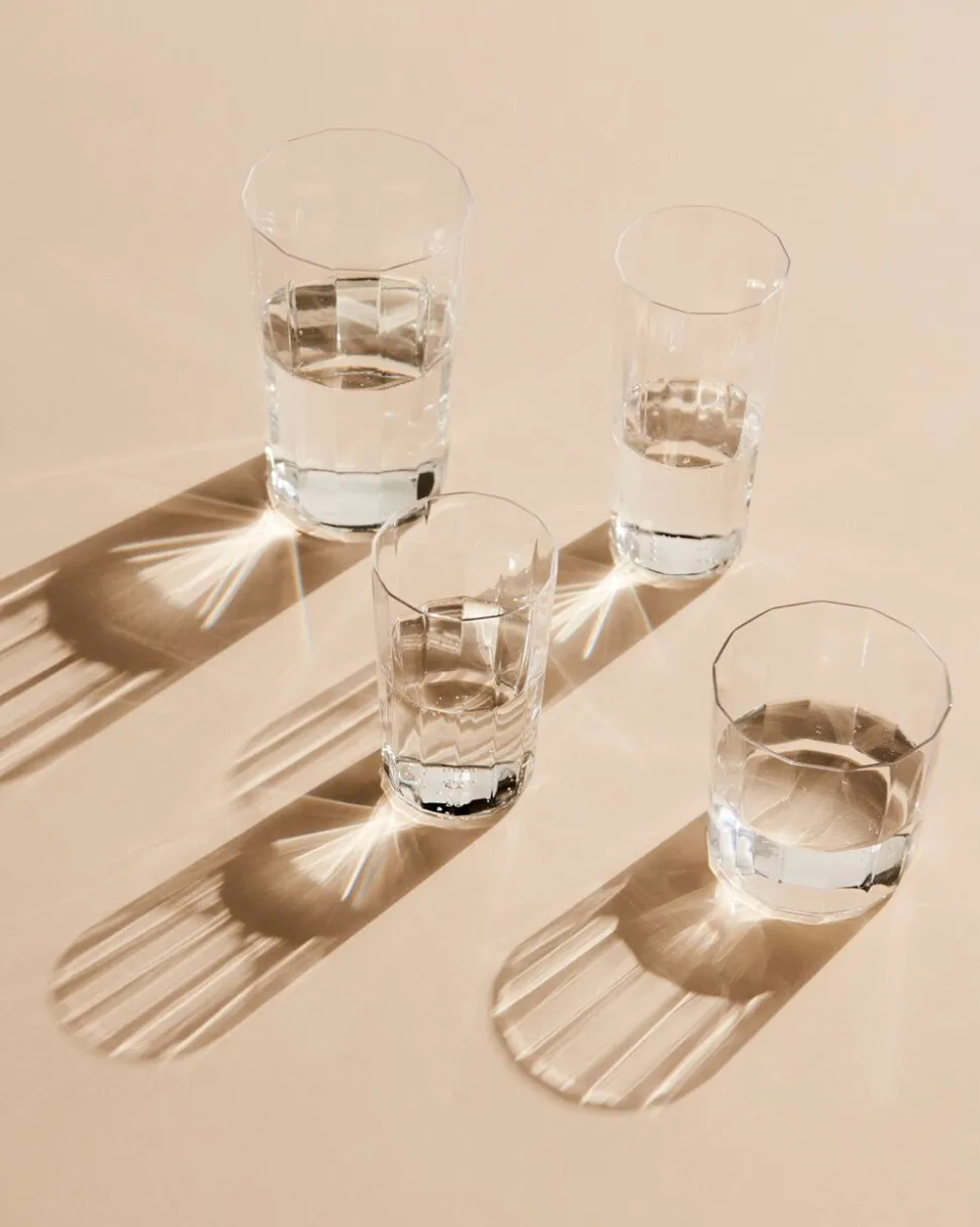 Angle Glass-Set of 4 Medium H10-Clear