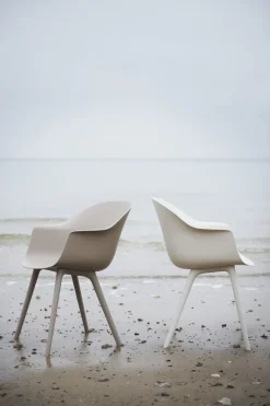 Bat Dining Chair - Un-Upholstered, Plastic base, Monochrome,