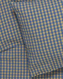 Bæk&Bølge Sengetøj 140x220 cm blå/okker DK