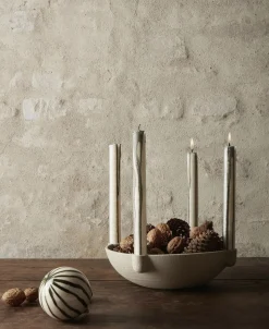 Bowl Candle Holder - L - Ceramic - Light Grey