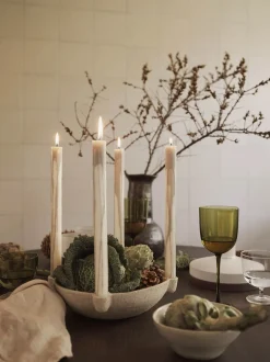 Bowl Candle Holder - L - Ceramic - Light Grey