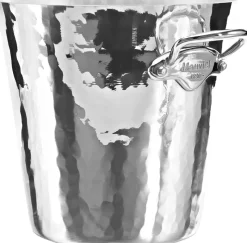 Champagnekøler rund 20 x 20 cm Hamret aluminium