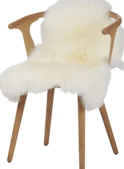 90cm-up New Zealand Sheepskin, Long Wool Ivory 95x60