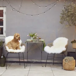 90cm-up New Zealand Sheepskin, Long Wool Ivory 95x60