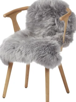 90cm-up New Zealand Sheepskin, Long Wool Light Grey 90x60