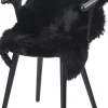 90cm-up New Zealand Sheepskin, Long Wool Black 90x60