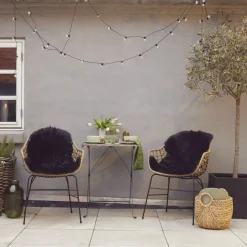 90cm-up New Zealand Sheepskin, Long Wool Black 90x60