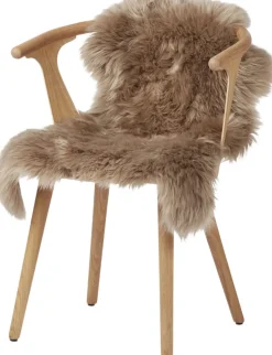 90cm-up New Zealand Sheepskin, Long Wool Taupe 90x60