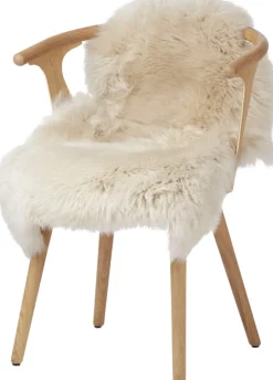 90cm-up New Zealand Sheepskin, Long Wool Beige 90x60