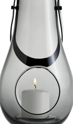 DWL Lanterne, smoke m. sort hank, H 25 cm