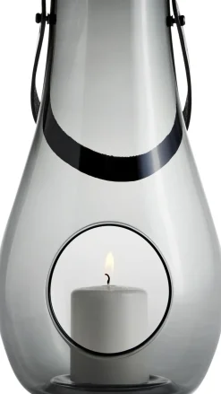 DWL Lanterne, smoke m. sort hank, H 29 cm