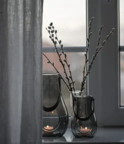 DWL Lanterne, smoke m. sort hank, H 29 cm