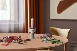 Eva Kalenderlys 2025 Ø5 cm hvid m. deko