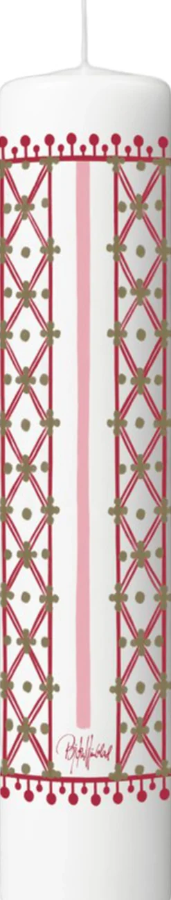 Eva Kalenderlys 2025 Ø5 cm hvid m. deko