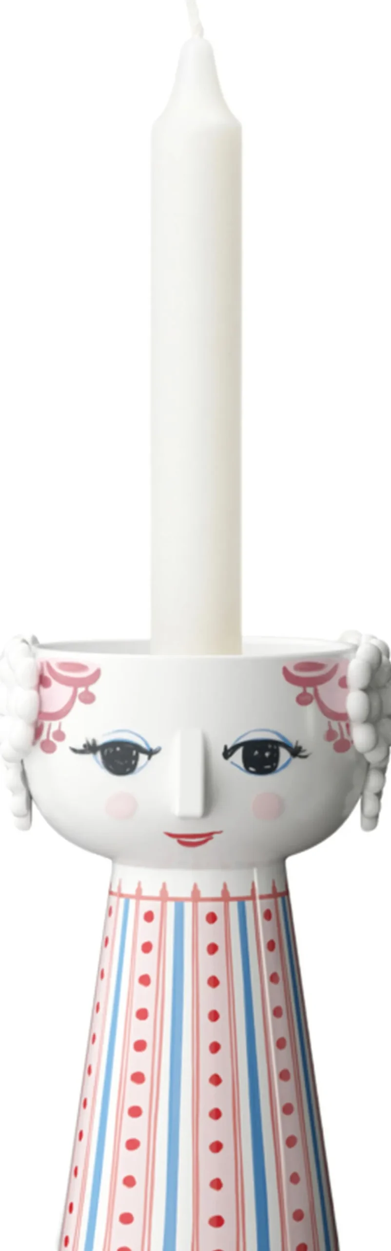 Eva Lysestage H14 cm støvet rød