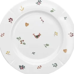 GC Cottage Tallerken Ø23 cm hvid m. deko