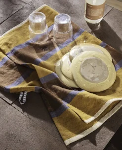 Hale Tea Towel - Lime/Bright Blue/Choco