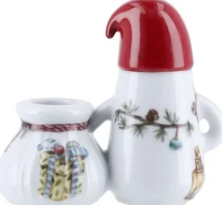 Hammershøi Christmas Nissefar lysestage H8. 5 hvid m. deko