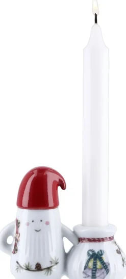 Hammershøi Christmas Nissefar lysestage H8. 5 hvid m. deko