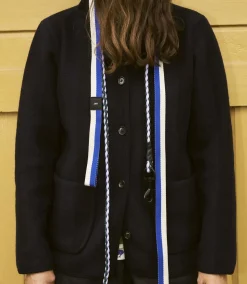 HAY Dogs Leash-Flat M/L-Blue, off-w