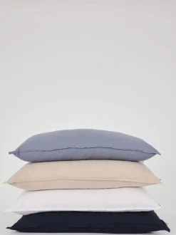 Hør vasket pude Mørkeblå 60x90