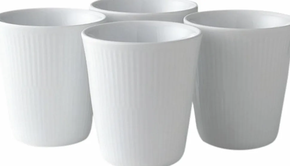 Hvid Riflet 29 cl. termokop 4 stk.