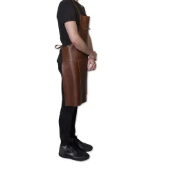 Klassisk 100% læder Forklæde BRUN