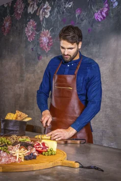 Klassisk 100% læder Forklæde BRUN