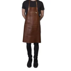 Klassisk 100% læder Forklæde BRUN