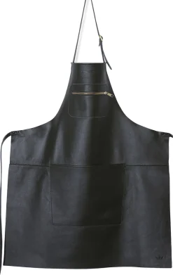 Klassisk 100% læder Forklæde SORT