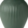 Knabstrup vase H 12. 5 cm ripple mat celadon green