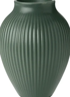 Knabstrup vase H 12. 5 cm ripple mat celadon green