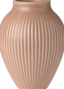 Knabstrup vase H 12. 5 cm ripple mat dusty rose