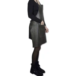 Læderforklæde BBQ Style Apron Vintage Grey