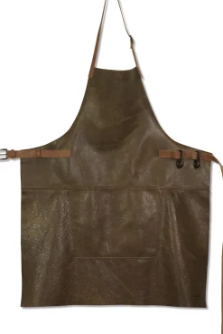 Læderforklæde BBQ Style Apron Vintage Brown