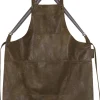 Læderforklæde Suspender Serie Apron Vintage Brown