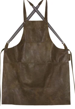 Læderforklæde Suspender Serie Apron Vintage Brown