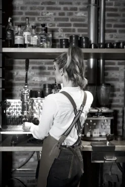 Læderforklæde Suspender Serie Apron Vintage Brown