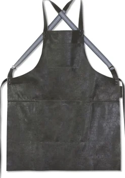 Læderforklæde Suspender Serie Apron Vintage Grey