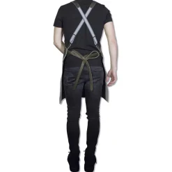 Læderforklæde Suspender Serie Apron Vintage Grey