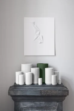 Lyngby Vase H31 cm mørk grøn porcelæn