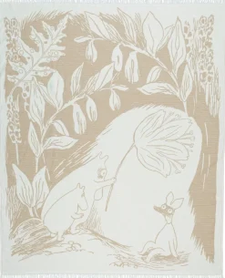 Moomin Arabia 130x170cm bomuldstæppe beige GOTS
