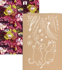 Moomin Arabia 50x70cm viskestykke sæt Festlige Øjeblikke GOTS
