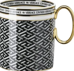 Mug with handle, Signature Black, La Greca