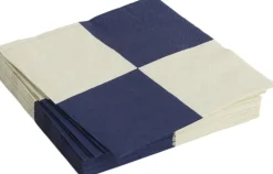 Pattern Napkins-Set of 20 Lunch-Off-white and dark blue L check